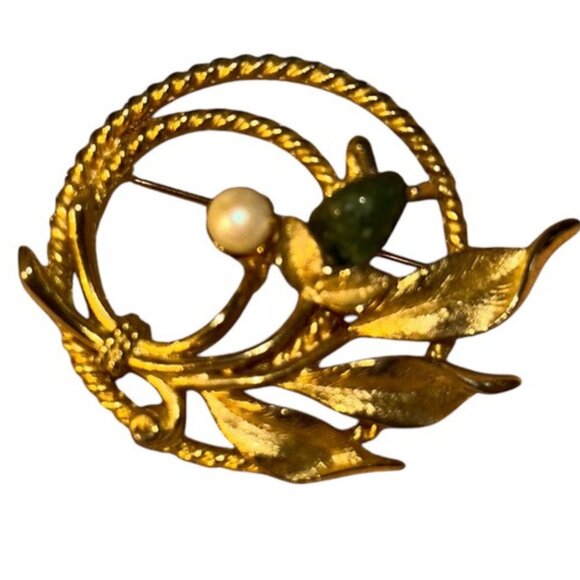 Avon vintage Sarah Coventry 60's 1966 "Jade Garden" collection brooch pin - Picture 1 of 7